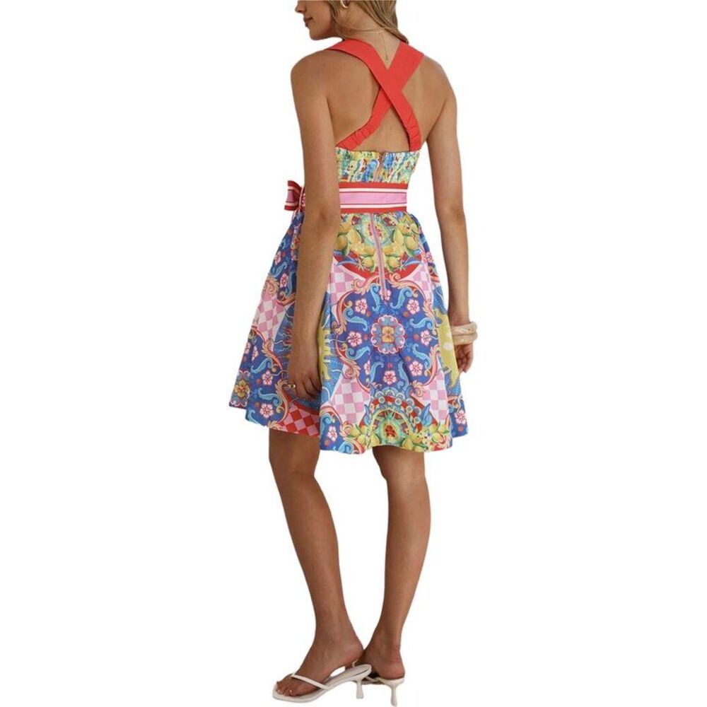 Esea Womens Linen-Blend Midi Dress - Picture 2 of 3